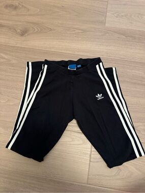 Adidas Black Three-Stripe Athletic Bottoms